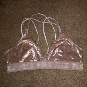 Victoria secret pink bra, velvet, no padding, sz L